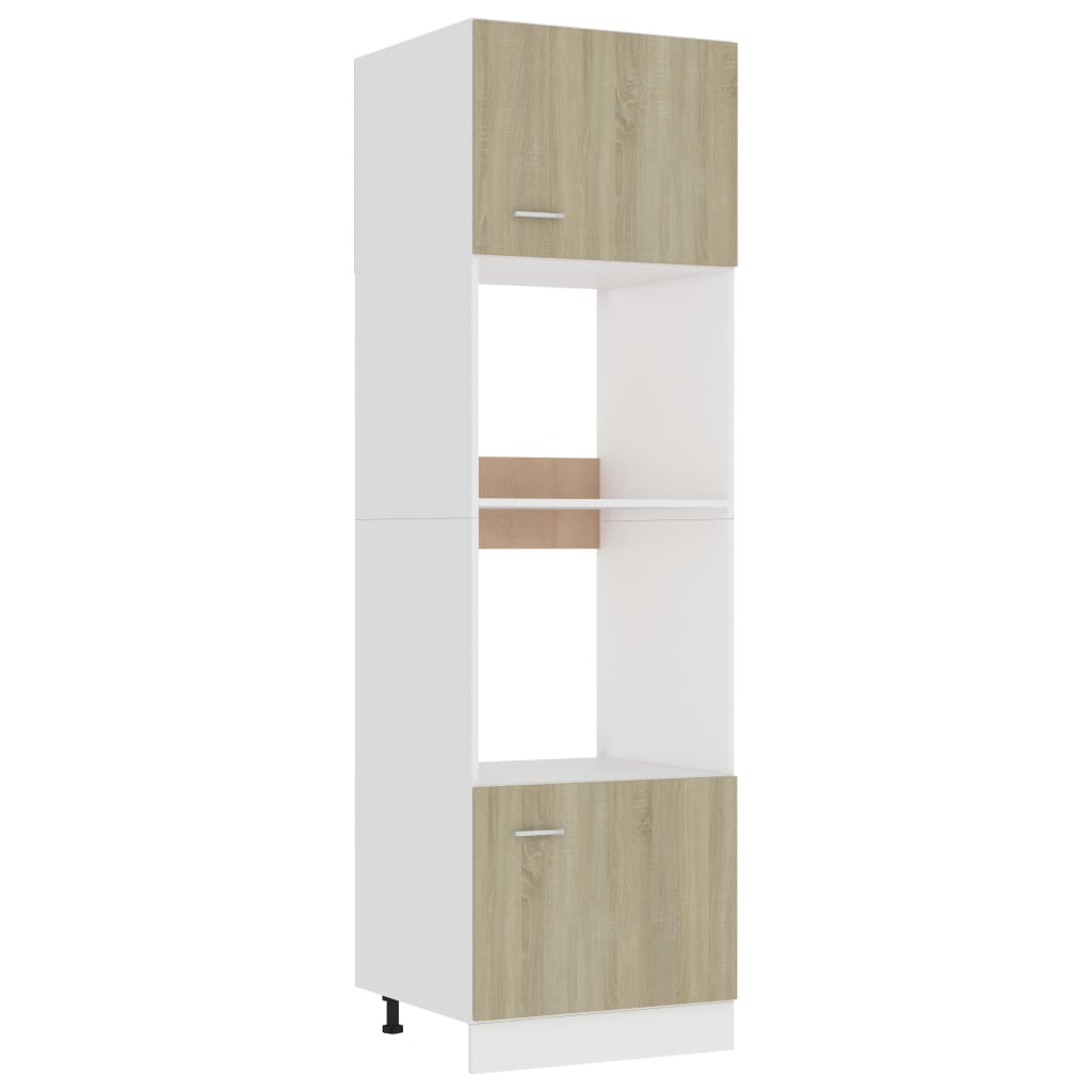 vidaXL Microwave Cabinet Sonoma Oak 60x57x207 cm Engineered Wood