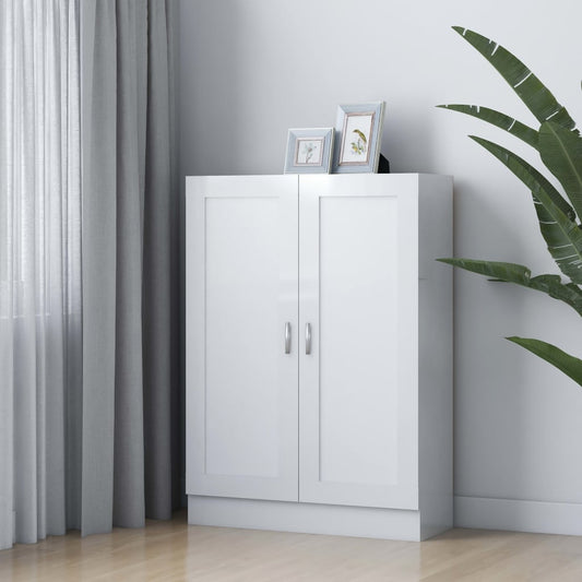 vidaXL Book Cabinet High Gloss White 82.5x30.5x115 cm Engineered Wood