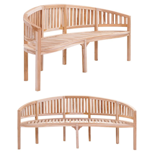 vidaXL Banana Bench 200 cm Solid Teak Wood