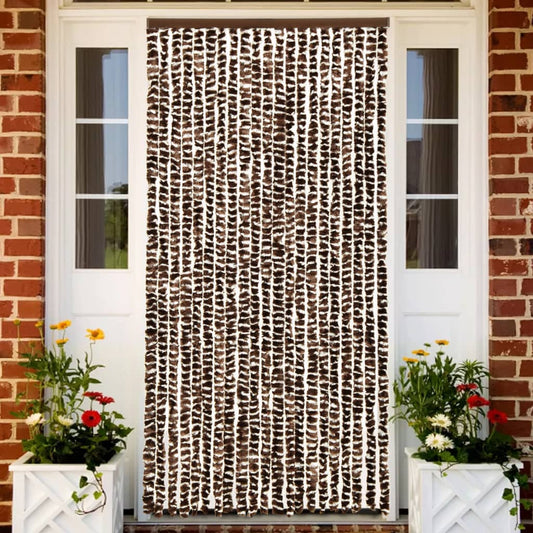 vidaXL Insect Curtain Brown and White 90x220 cm Chenille