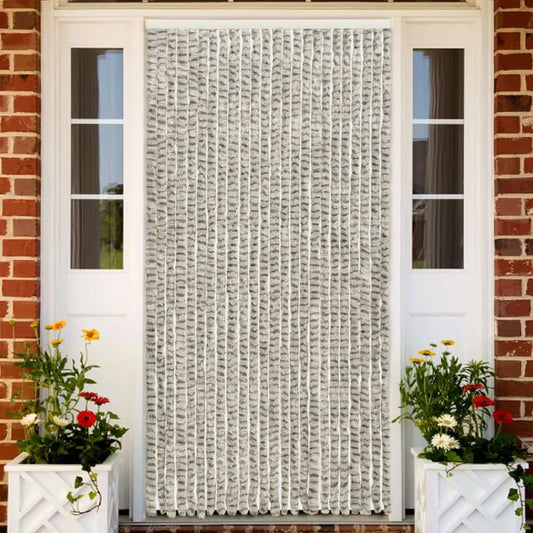 vidaXL Insect Curtain Light and Dark Grey 100x220 cm Chenille