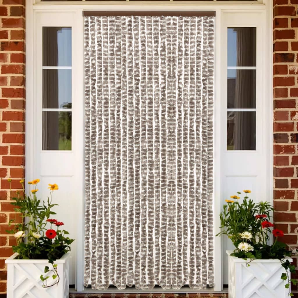 vidaXL Insect Curtain Taupe and White 90x220 cm Chenille