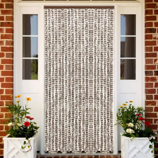 vidaXL Insect Curtain Taupe and White 90x220 cm Chenille