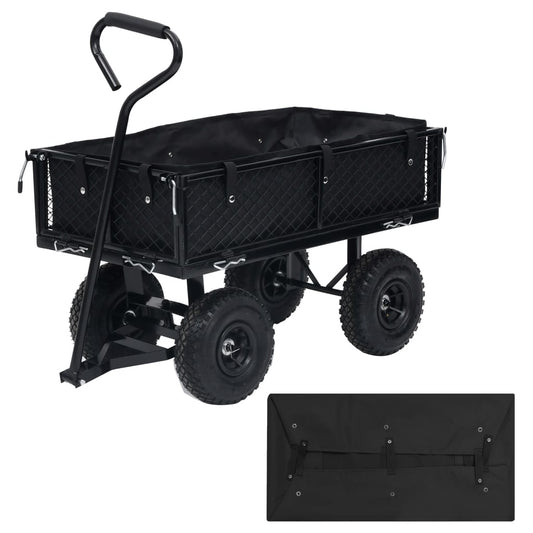 vidaXL Garden Cart Liner Black 81x41x21 cm Fabric