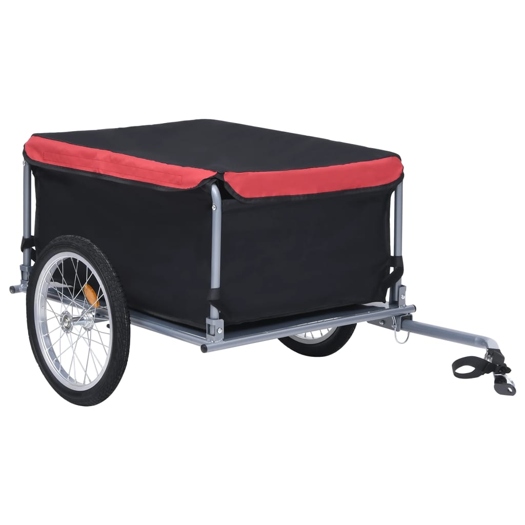 vidaXL Bike Cargo Trailer Black and Red 65 kg