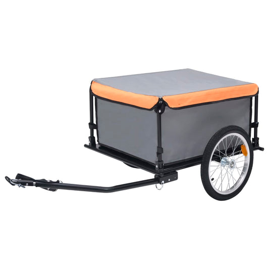 vidaXL Bike Cargo Trailer Grey and Orange 65 kg
