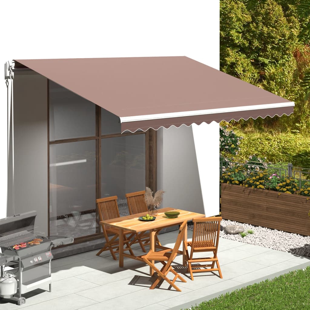 vidaXL Replacement Fabric for Awning Brown 4.5x3.5 m