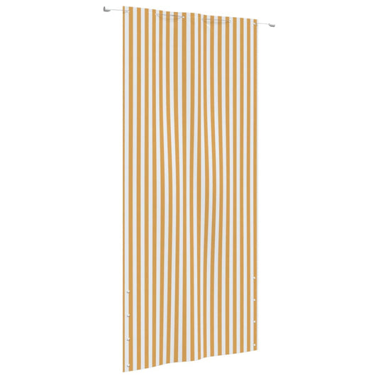 vidaXL Balcony Screen Yellow and White 120x240 cm Oxford Fabric