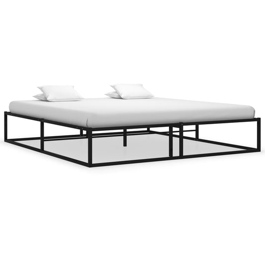 vidaXL Bed Frame Black Metal 200x200 cm