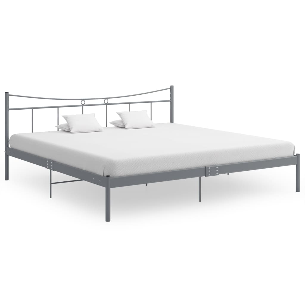 vidaXL Bed Frame Grey Metal 200x200 cm