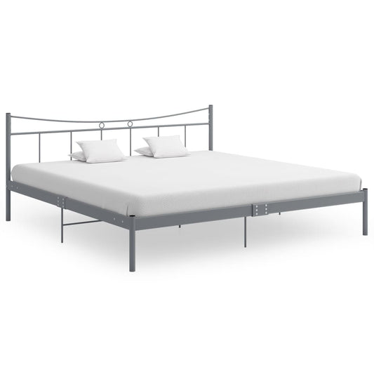 vidaXL Bed Frame Grey Metal 200x200 cm