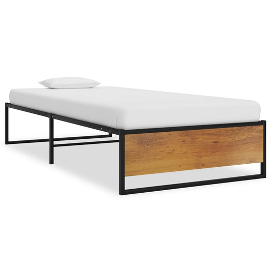 vidaXL Bed Frame Black Metal 100x200 cm