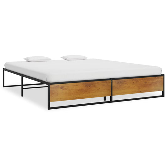 vidaXL Bed Frame Black Metal 200x200 cm