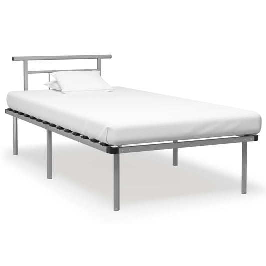 vidaXL Bed Frame Grey Metal 100x200 cm