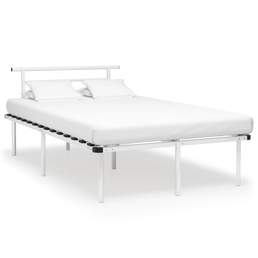 vidaXL Bed Frame White Metal 120x200 cm