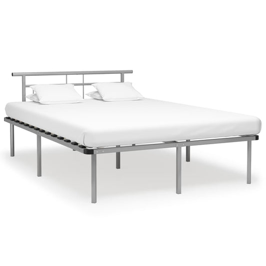 vidaXL Bed Frame Grey Metal 140x200 cm