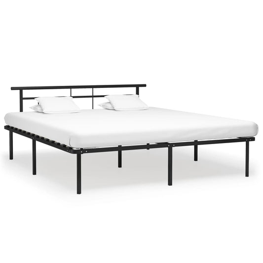 vidaXL Bed Frame Black Metal 180x200 cm 6FT Super King