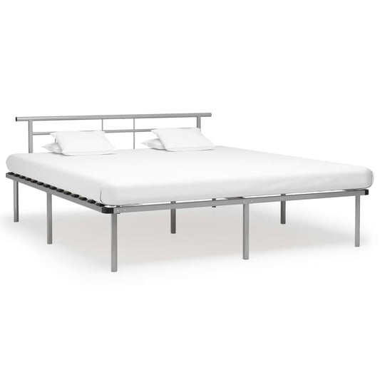 vidaXL Bed Frame Grey Metal 180x200 cm 6FT Super King