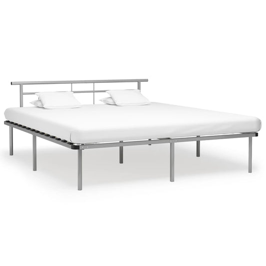 vidaXL Bed Frame Grey Metal 200x200 cm
