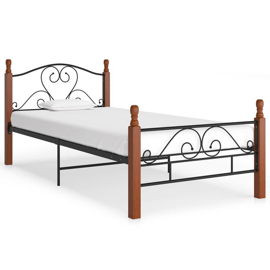 vidaXL Bed Frame Black Metal 90x200 cm