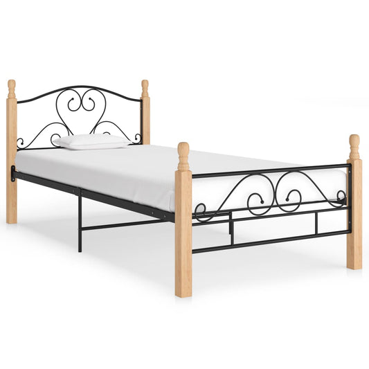 vidaXL Bed Frame Black Metal 90x200 cm