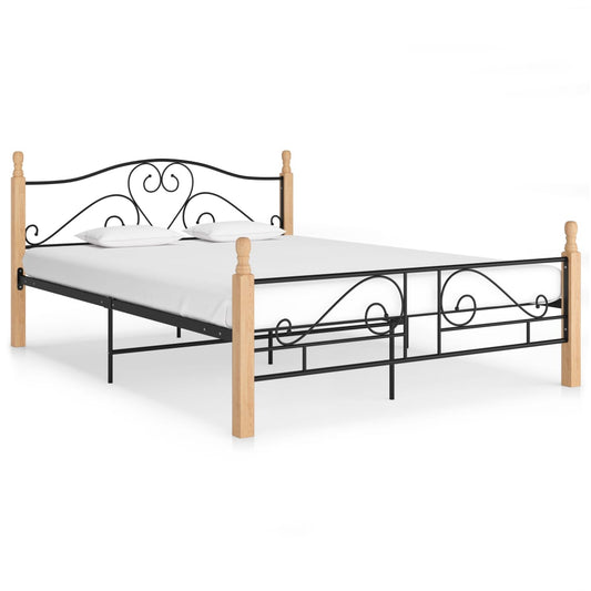 vidaXL Bed Frame Black Metal 160x200 cm