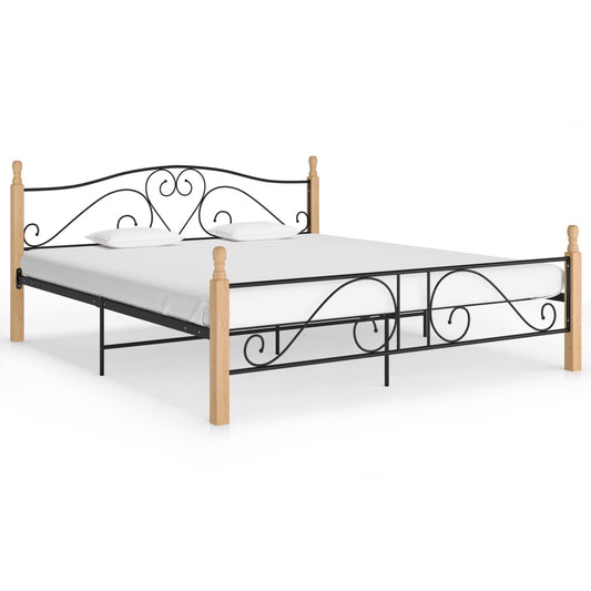 vidaXL Bed Frame Black Metal 200x200 cm