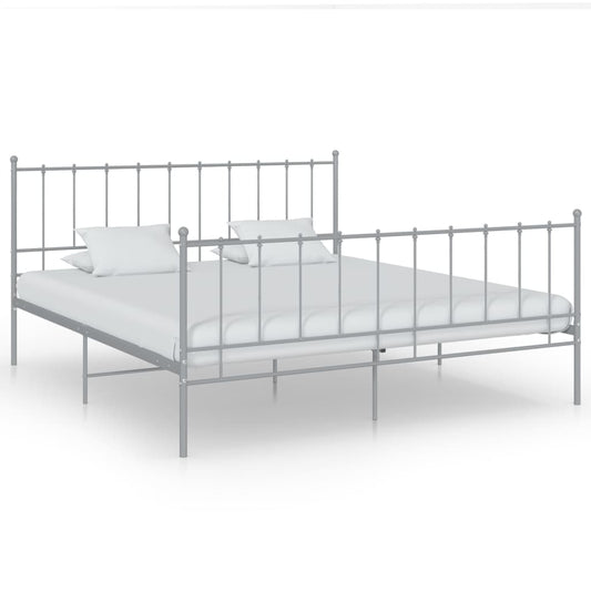 vidaXL Bed Frame Grey Metal 160x200 cm