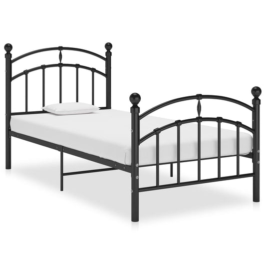 vidaXL Bed Frame Black Metal 100x200 cm