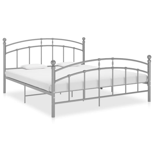 vidaXL Bed Frame Grey Metal 160x200 cm