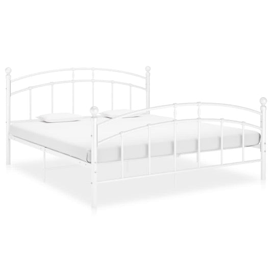 vidaXL Bed Frame White Metal 180x200 cm 6FT Super King