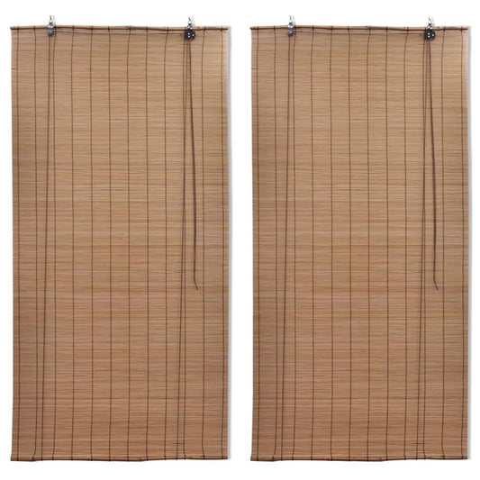 vidaXL Bamboo Roller Blinds 2 pcs 150 x 220 cm Brown