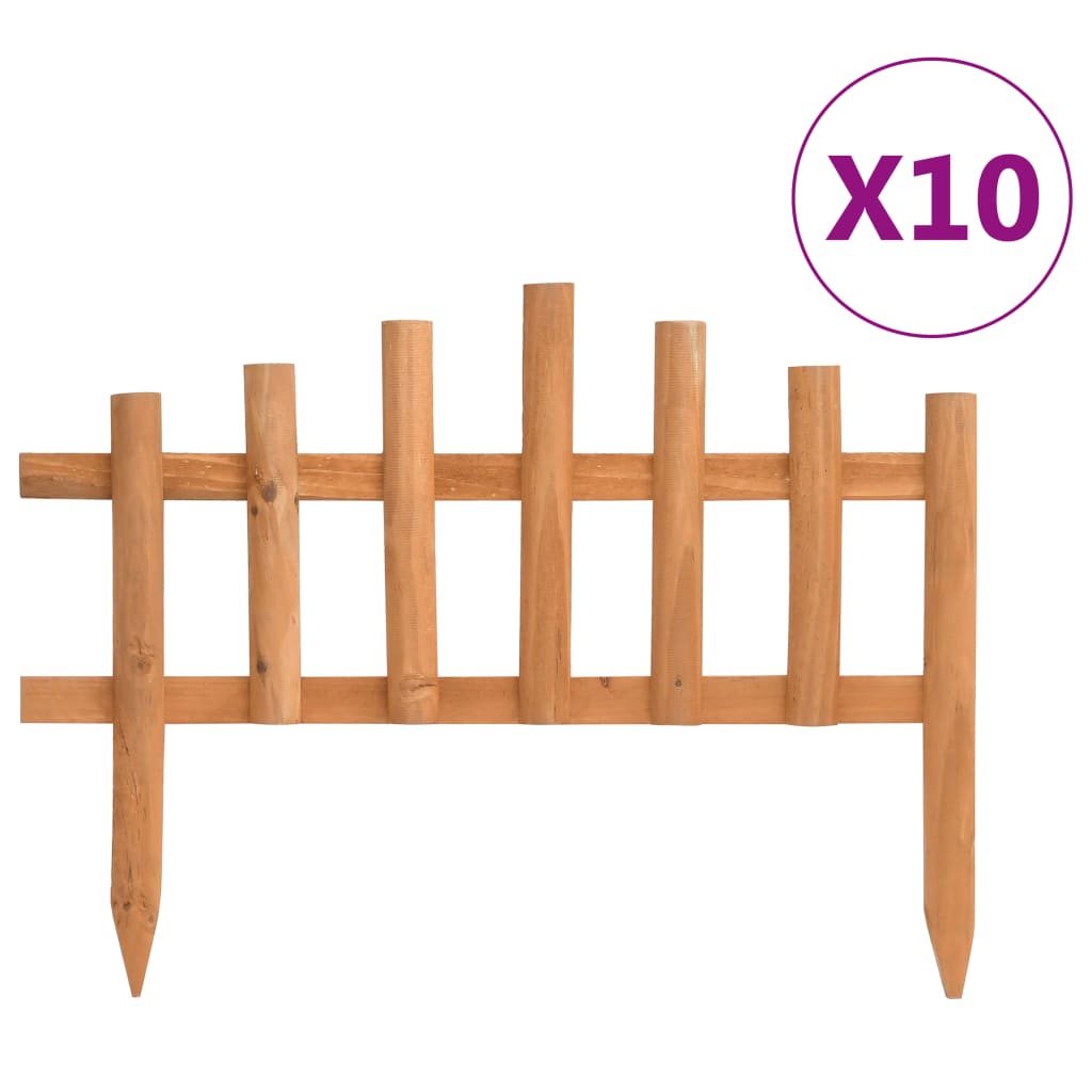 vidaXL Lawn Edgings 10 pcs Firwood 4.4 m