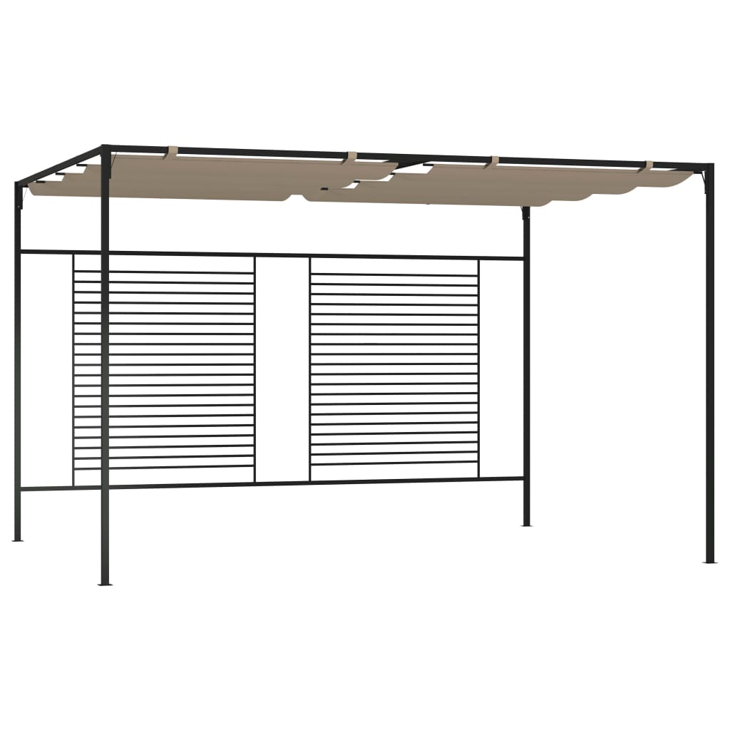 vidaXL Gazebo with Retractable Roof 3x4x2.3 m Taupe 180 g/må_