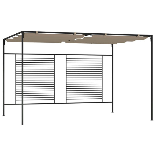 vidaXL Gazebo with Retractable Roof 3x4x2.3 m Taupe 180 g/må_