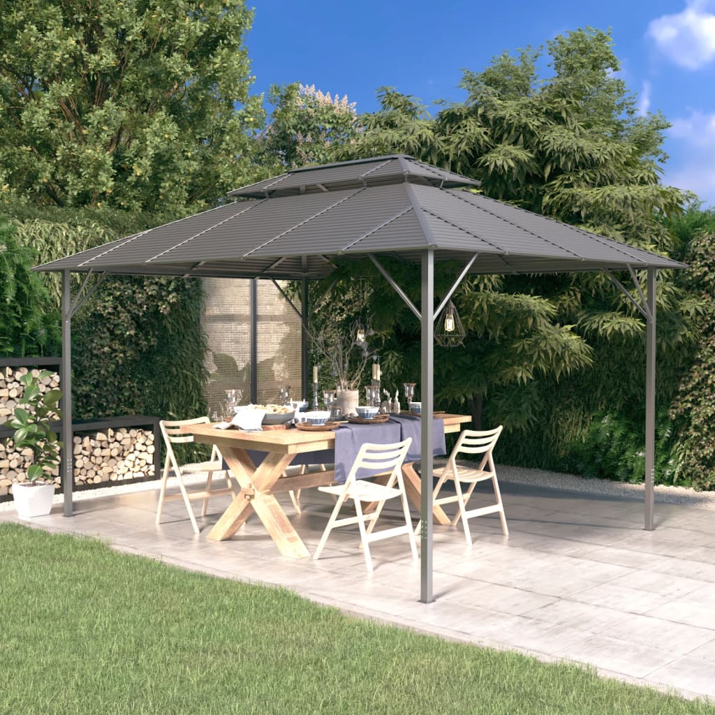 vidaXL Gazebo with Double Roof 3x4 m Anthracite
