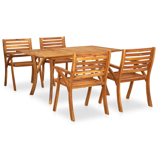 vidaXL 5 Piece Garden Dining Set Solid Acacia Wood
