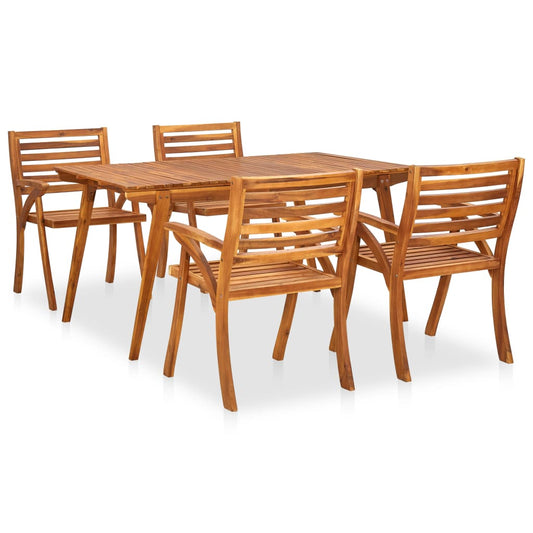 vidaXL 5 Piece Garden Dining Set Solid Acacia Wood
