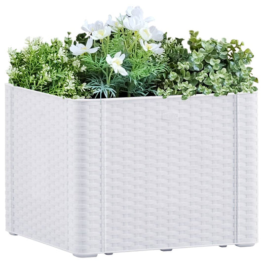 vidaXL Garden Raised Bed with Self Watering System White 43x43x33 cm