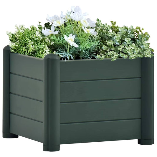 vidaXL Garden Raised Bed PP Green 43x43x35 cm