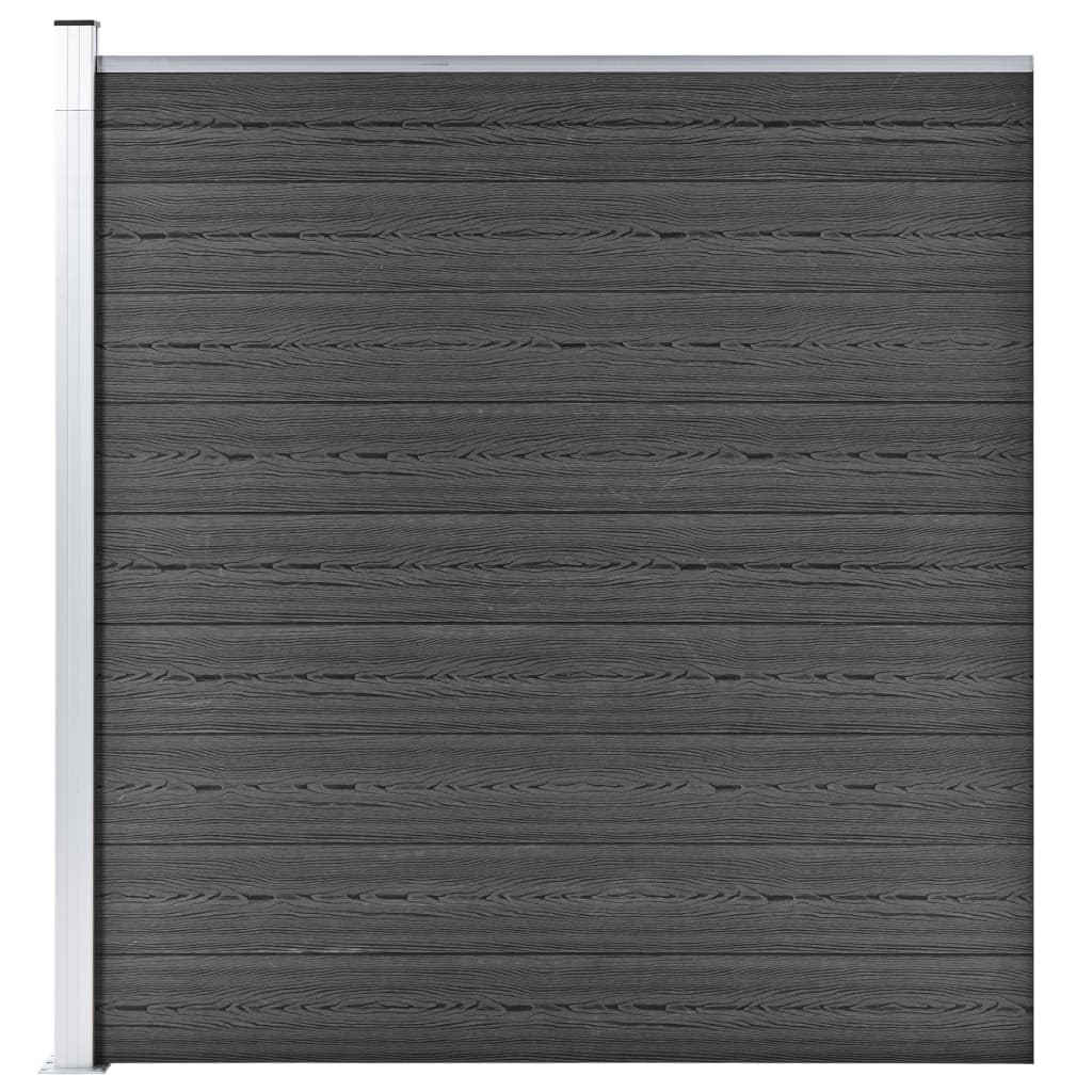 vidaXL Fence Panel WPC 175x186 cm Black
