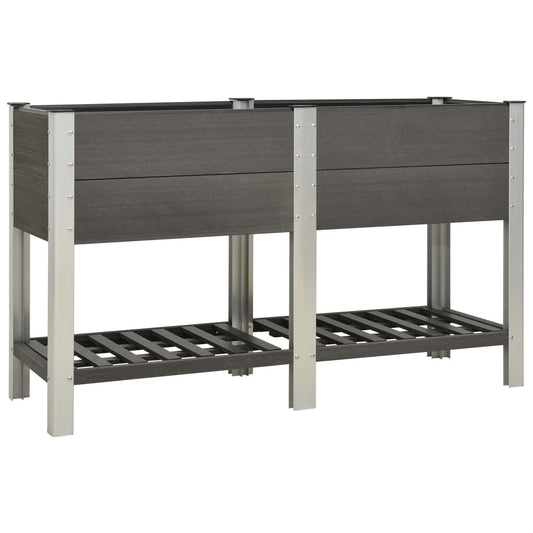 vidaXL Garden Raised Bed with Shelf 150x50x90 cm WPC Grey