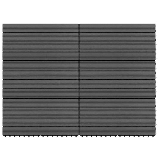 vidaXL Decking Tiles 6 pcs WPC 60x30 cm 1.08 må_ Black