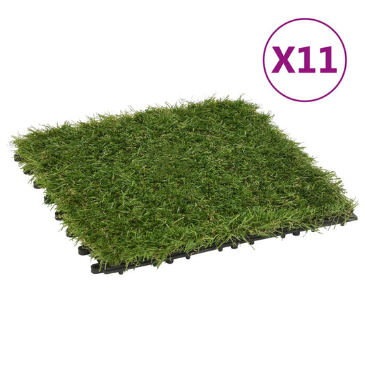 vidaXL Artificial Grass Tiles 11 pcs Green 30x30 cm