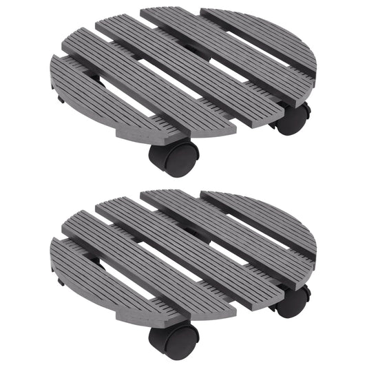 vidaXL Plant Trolleys 2 pcs Grey Ì÷30x7.5 cm WPC