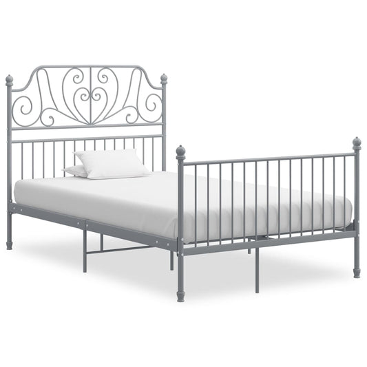 vidaXL Bed Frame Grey Metal 120x200 cm