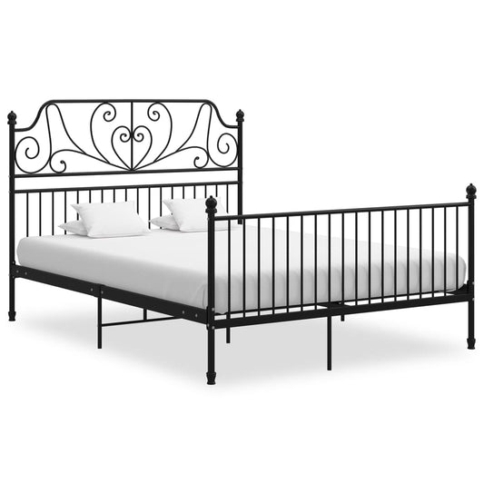 vidaXL Bed Frame Black Metal 140x200 cm