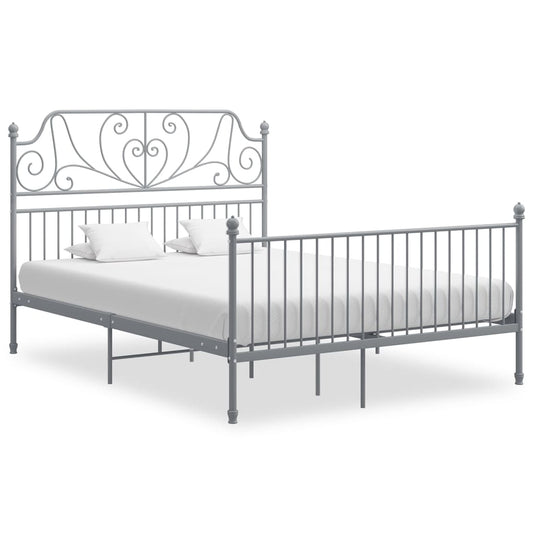 vidaXL Bed Frame Grey Metal 140x200 cm