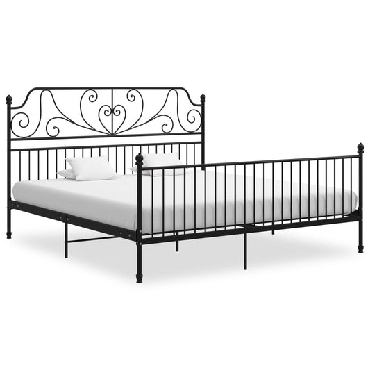 vidaXL Bed Frame Black Metal 180x200 cm 6FT Super King