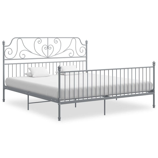 vidaXL Bed Frame Grey Metal 200x200 cm